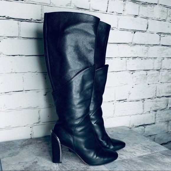 Diane Von Furstenberg Shoes - Diane Von Furstenberg Grace Leather Black Boots